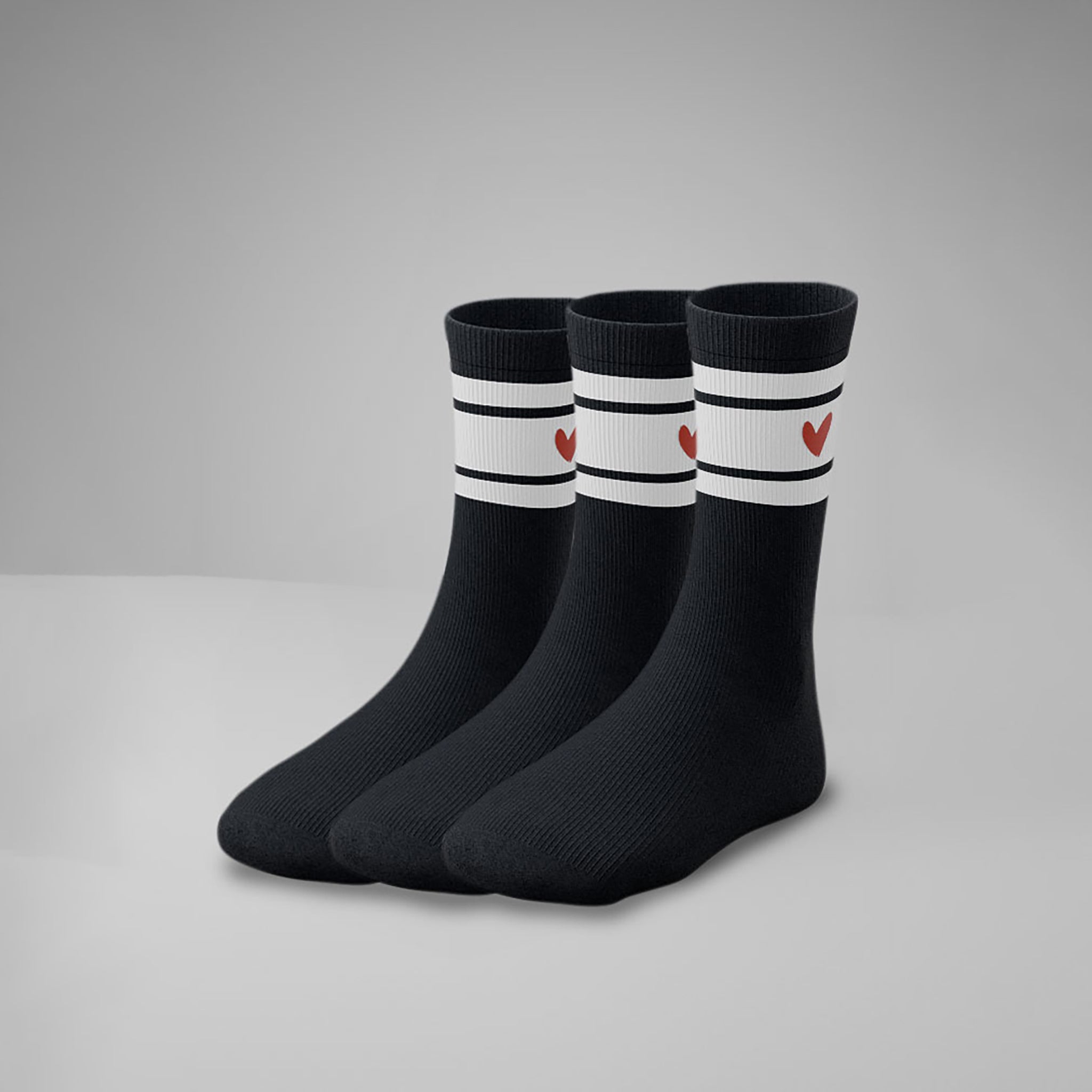 Gerippte Socken mit Logo 3er Pack