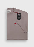 Rundhals T-Shirt mit Herz Logo