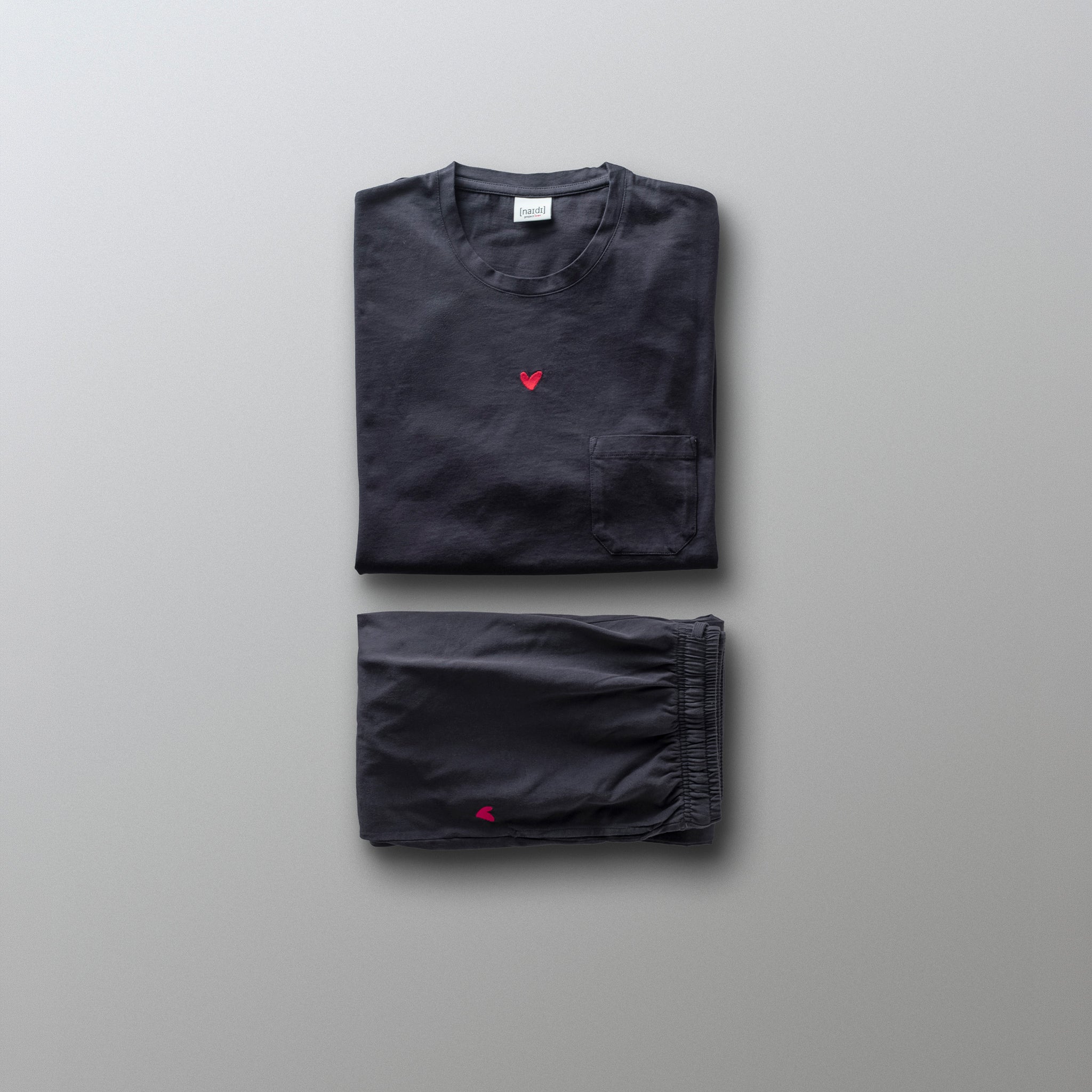 Herren Pyjama aus Baumwolle mit Herz Logo