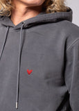 Stone Washed Hoodie mit Herz Logo