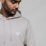 Hoodie mit Ton in Ton Herz Logo