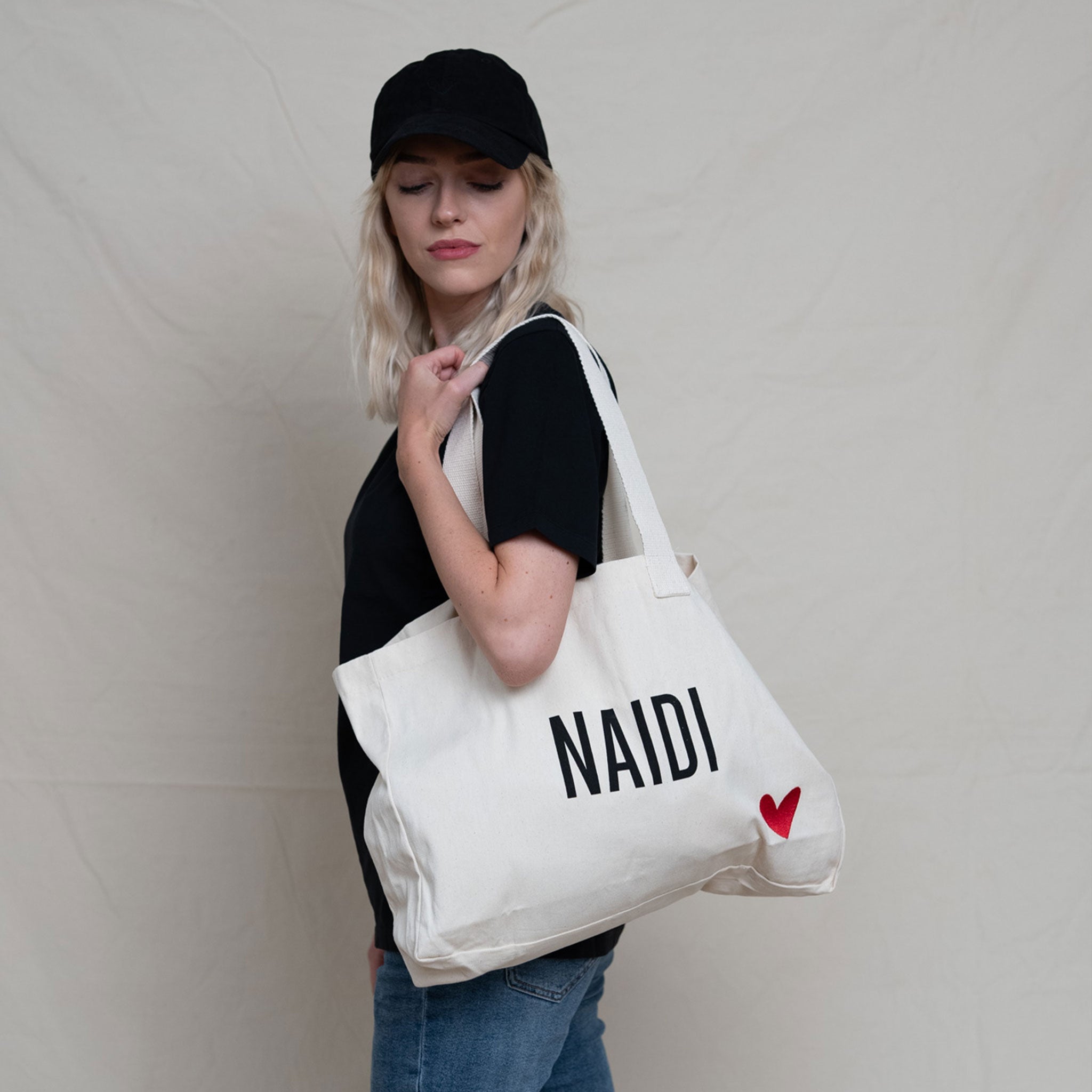 Canvas Bag mit Herz Logo (L)
