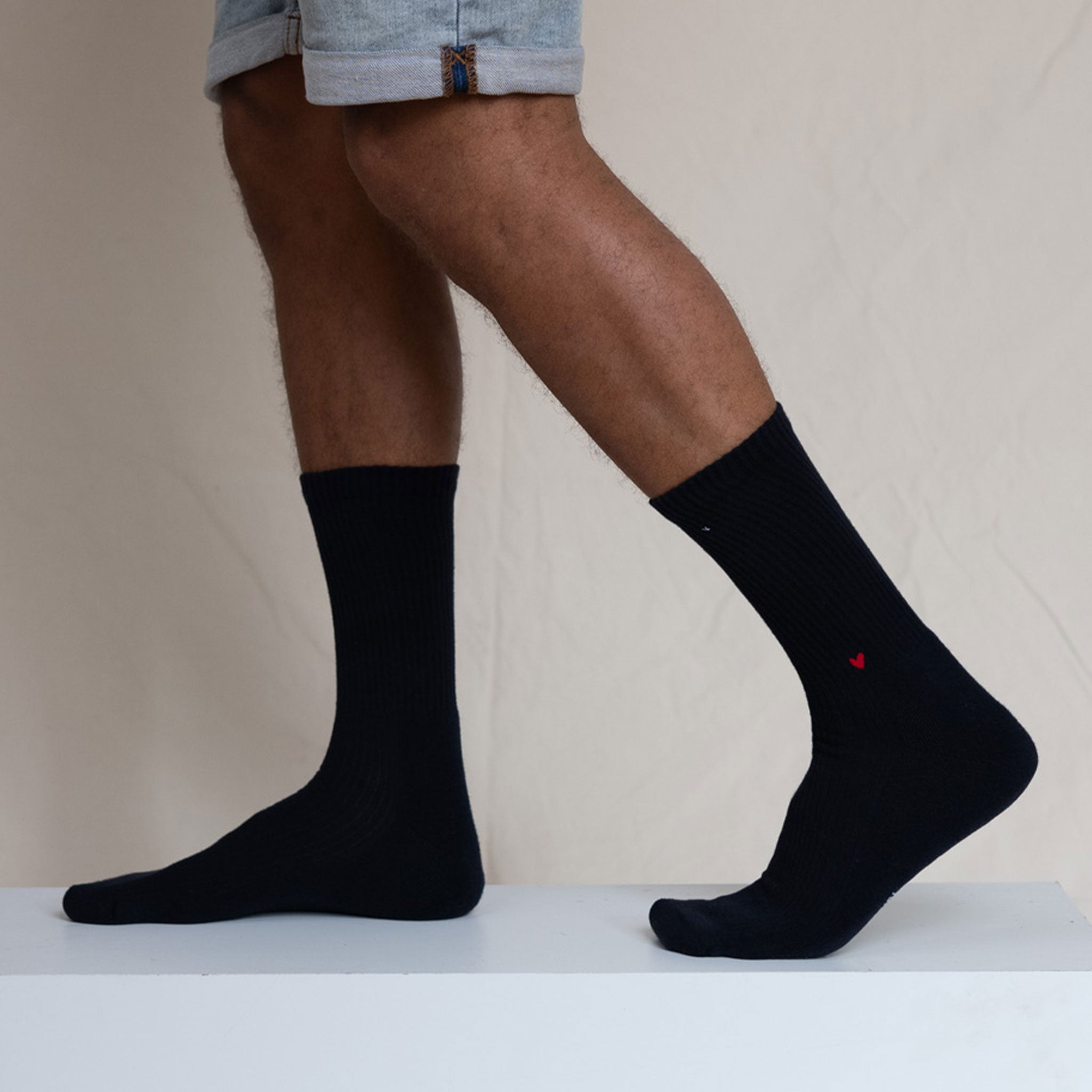 Gerippte Socken mit Logo Knöchel 3er Pack (1,5cm)