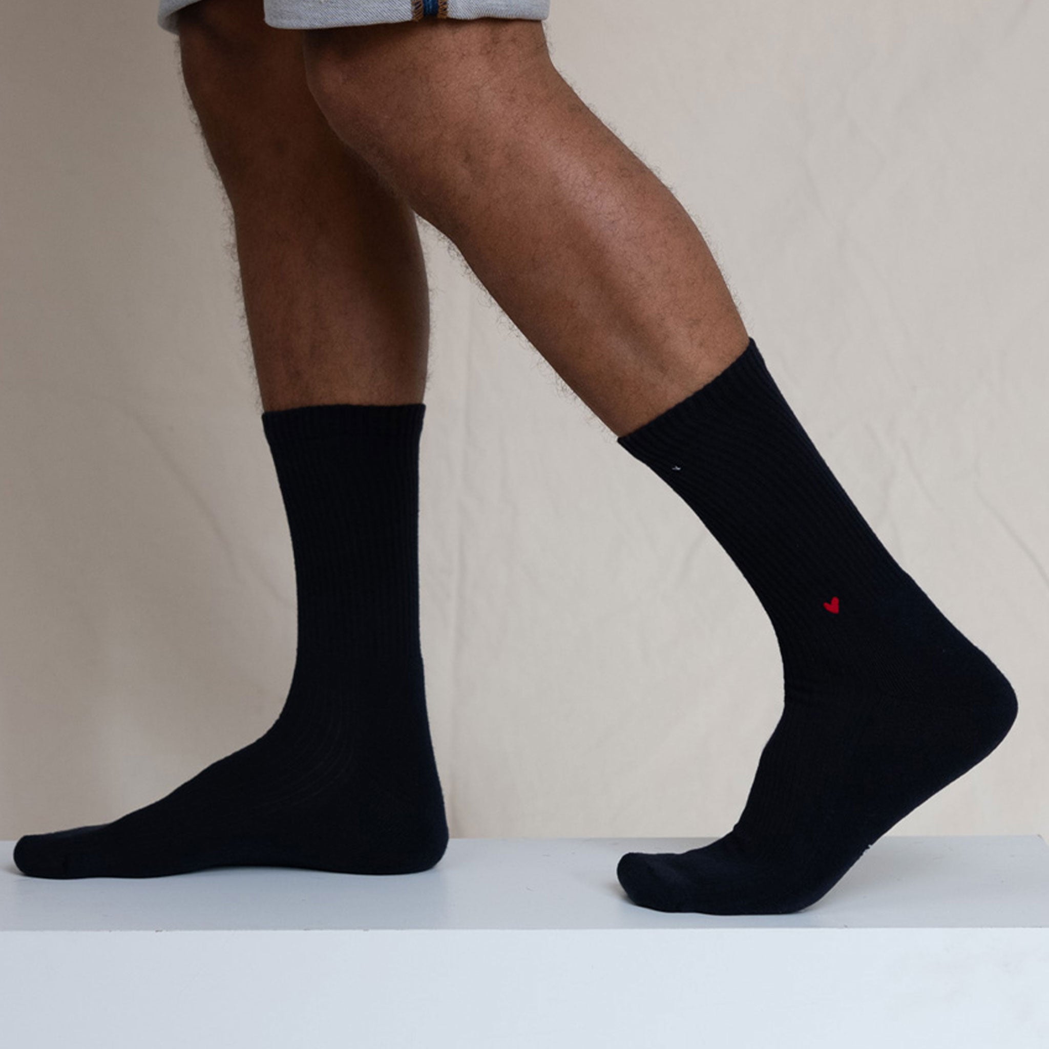 Gerippte Socken mit Logo Knöchel 3er Pack (1cm)