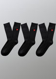 Baumwollsocken Gerippt mit Herz Logo 3er Pack