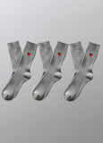 Baumwollsocken Gerippt mit Herz Logo 3er Pack