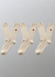 Baumwollsocken Gerippt mit Herz Logo 3er Pack