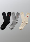 Baumwollsocken Gerippt mit Herz Logo 3er Pack