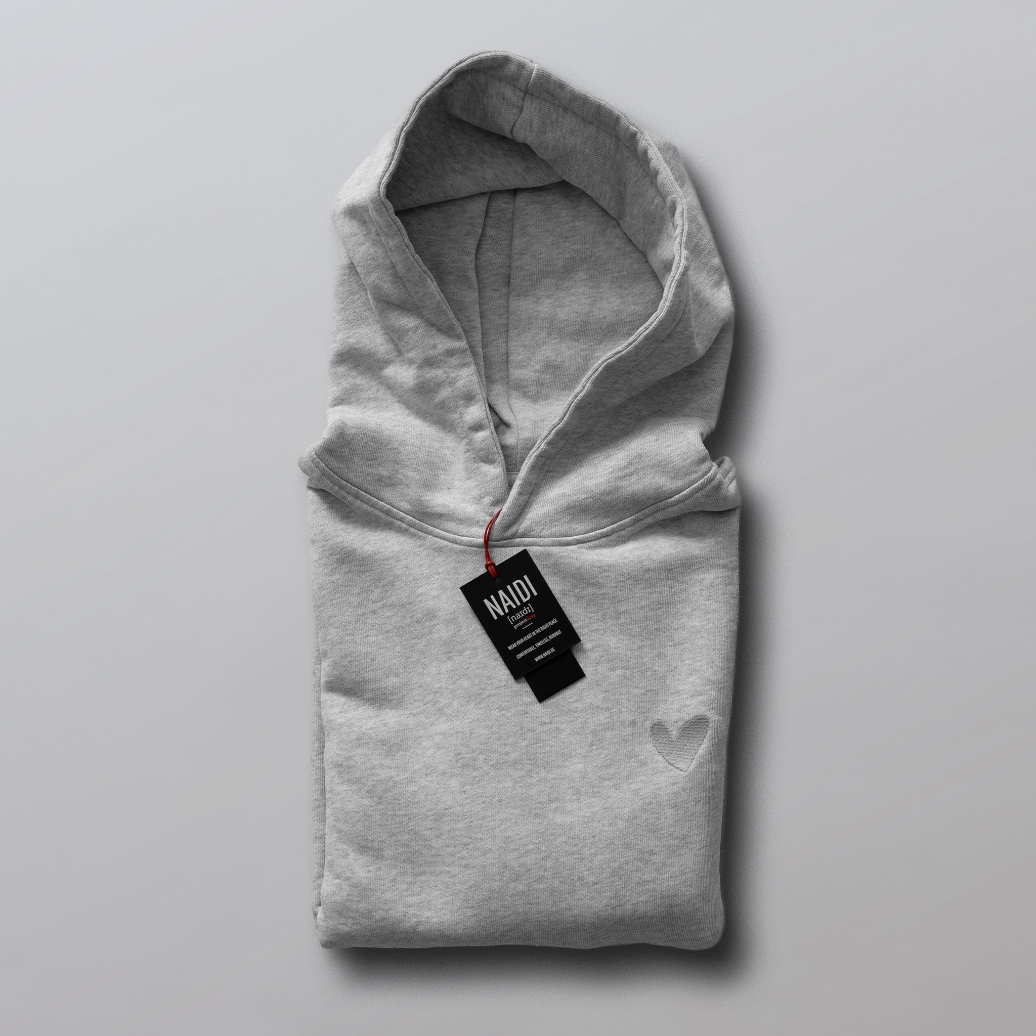 Oversized Hoodie mit Ton in Ton Herz Logo
