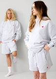 Oversized Hoodie mit Ton in Ton Herz Logo