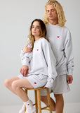 Oversized Sweatshirt mit Ton in Ton Herz Logo