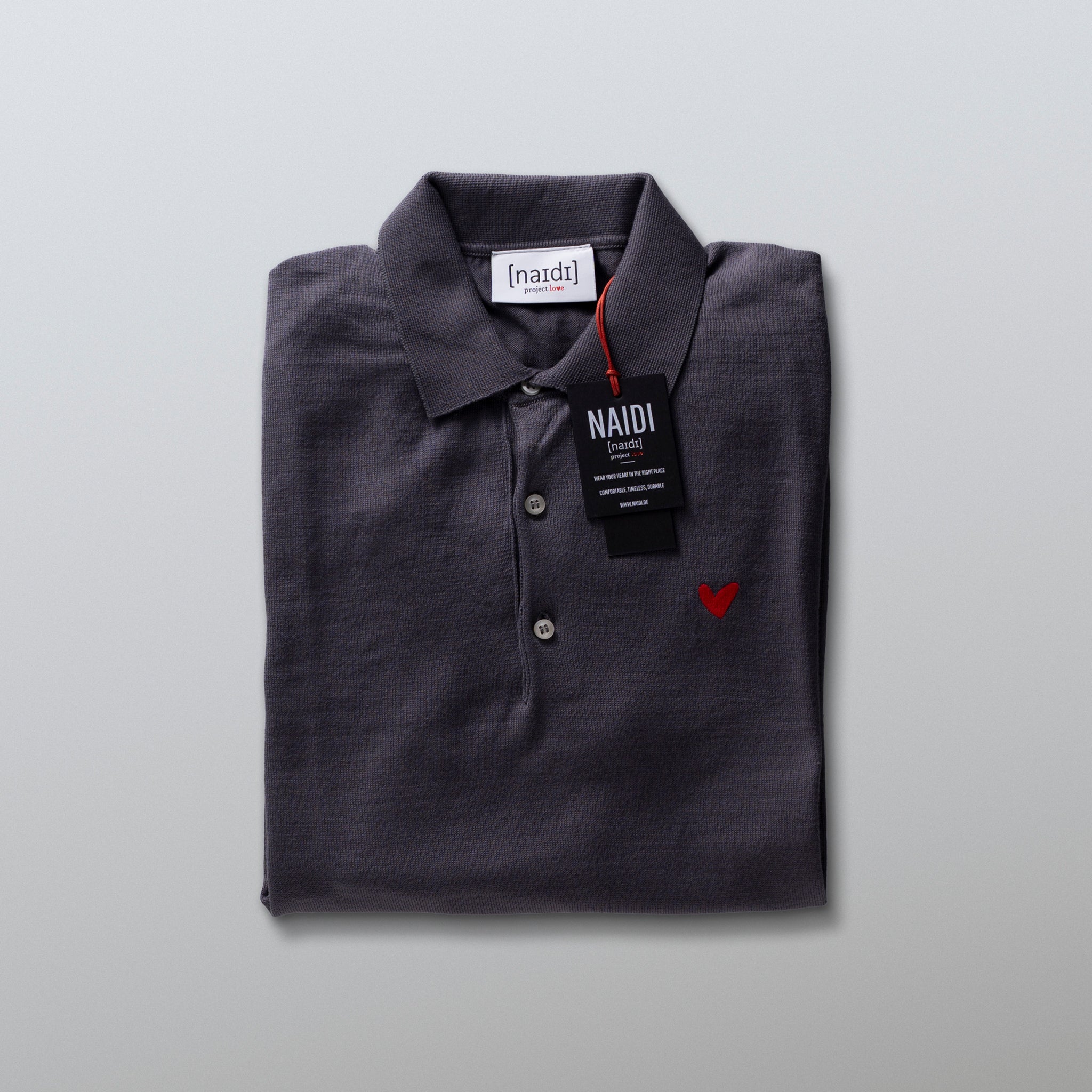 Feinstrick-Poloshirt mit Herz Logo
