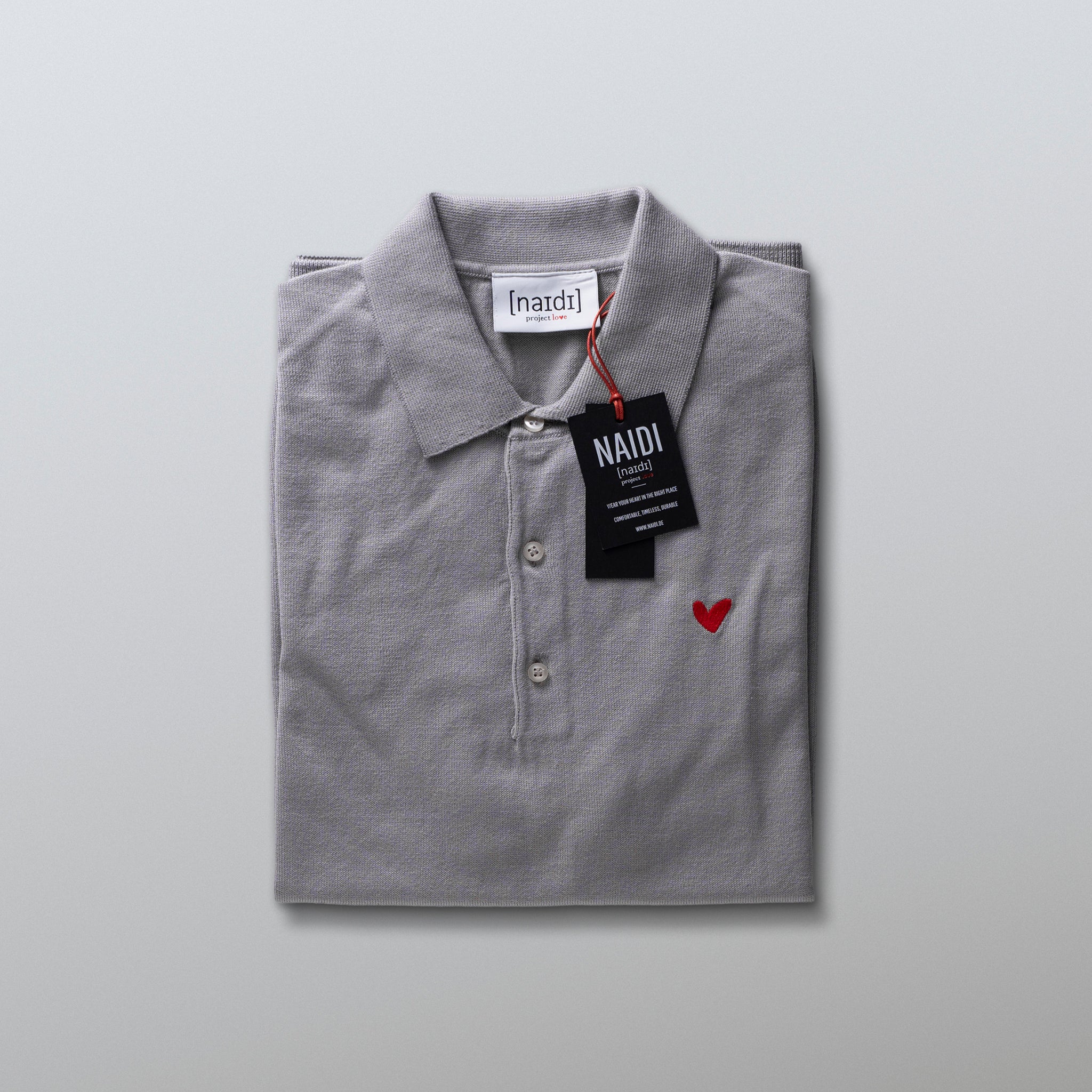 Feinstrick-Poloshirt mit Herz Logo