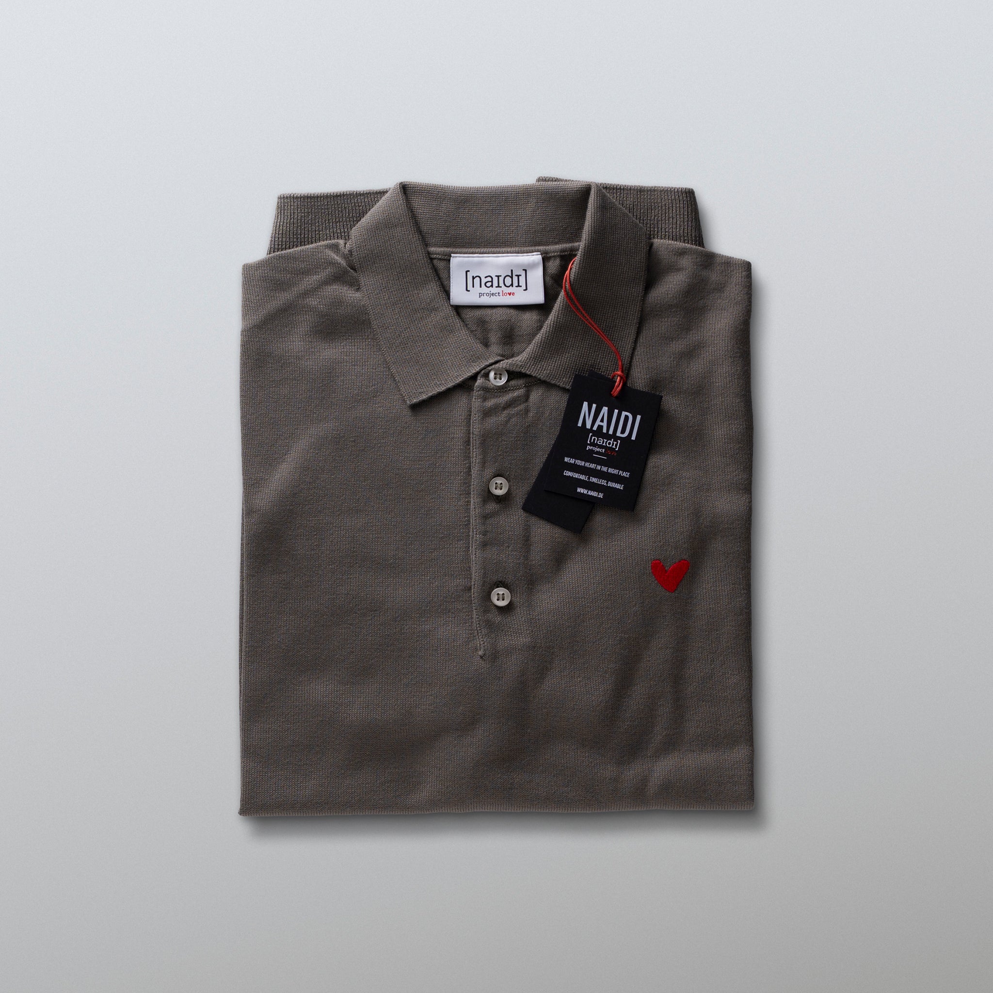 Feinstrick-Poloshirt mit Herz Logo