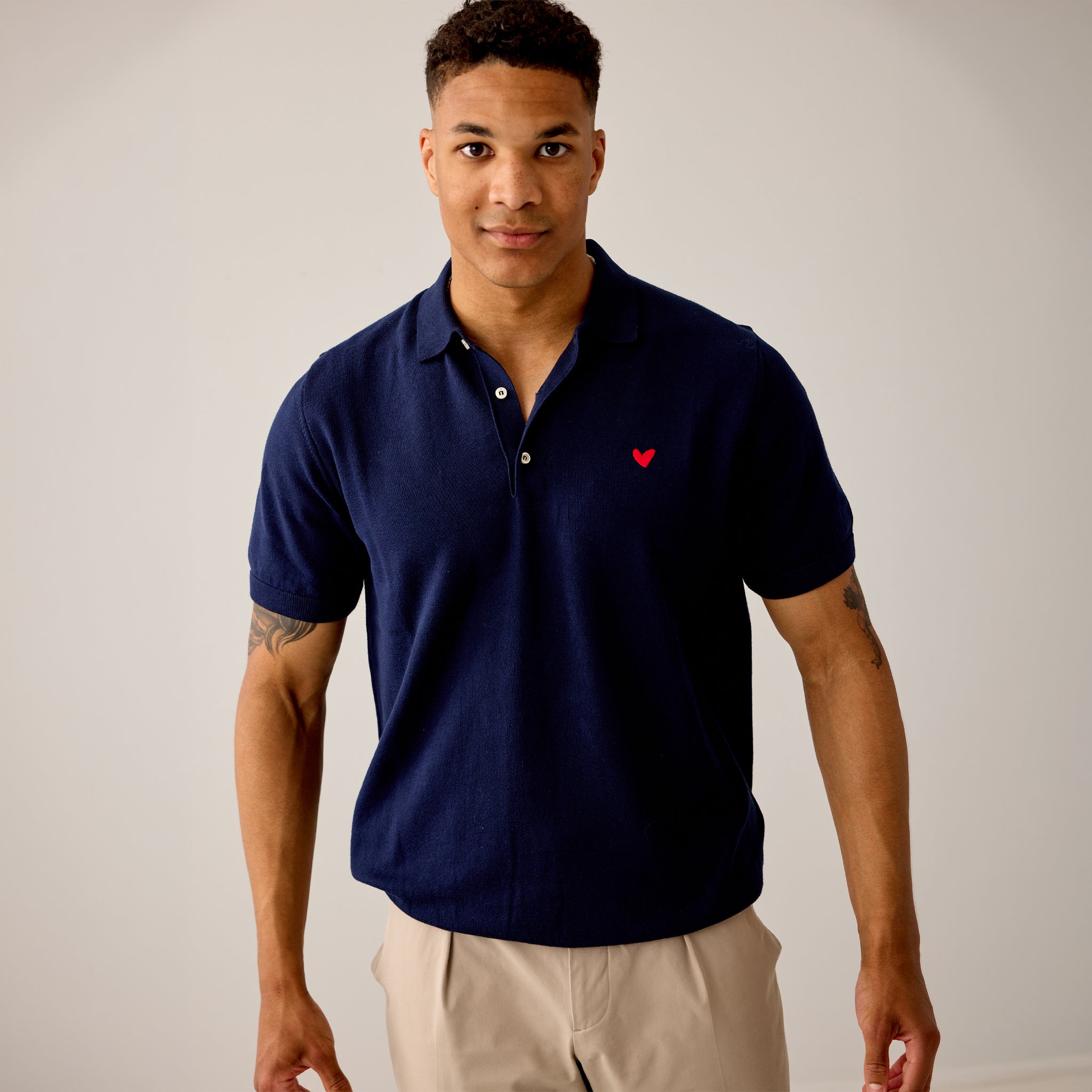 Feinstrick-Poloshirt ohne Logo