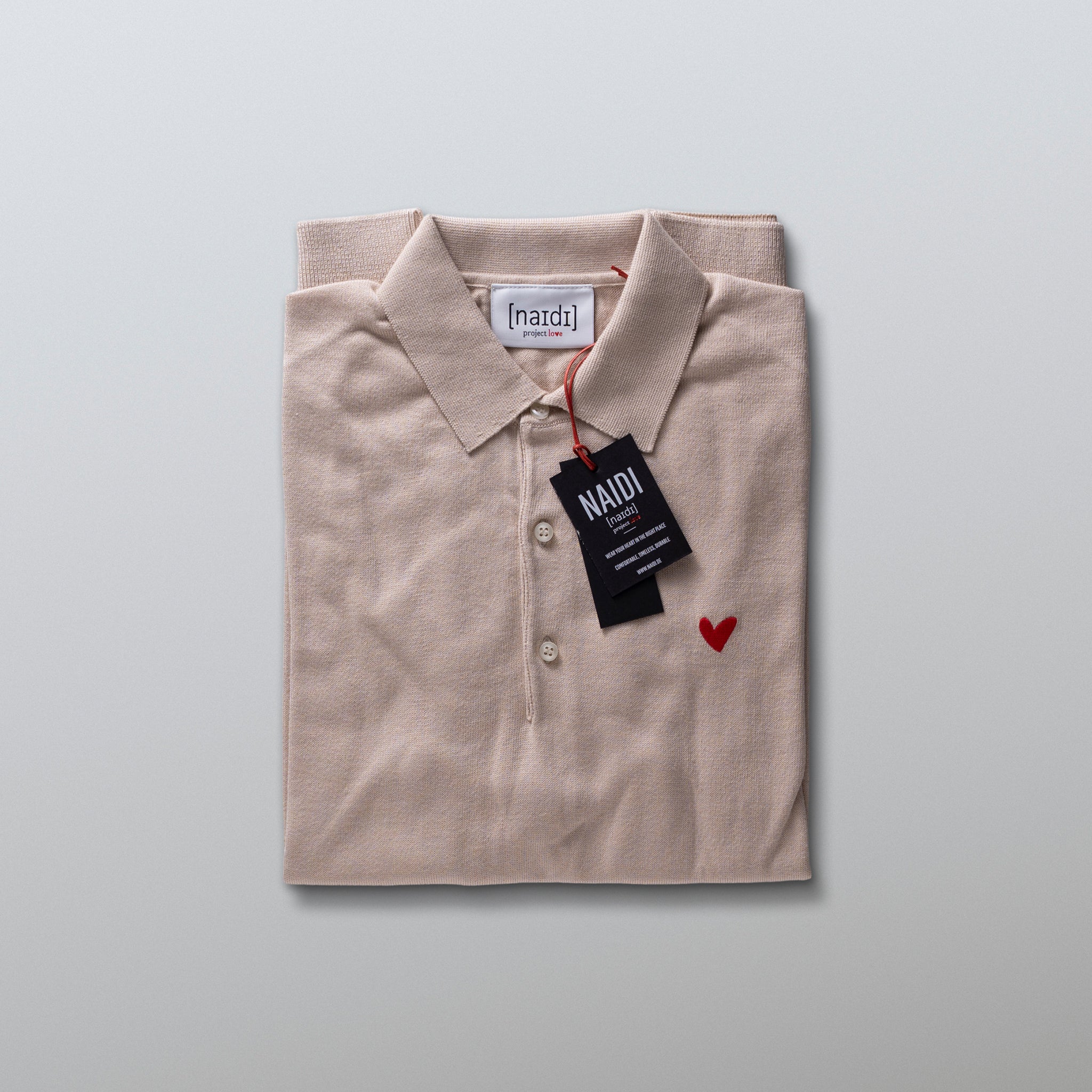 Feinstrick-Poloshirt mit Herz Logo