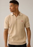 Strick-Poloshirt aus 100% Bio-Baumwolle mit Herz Logo
