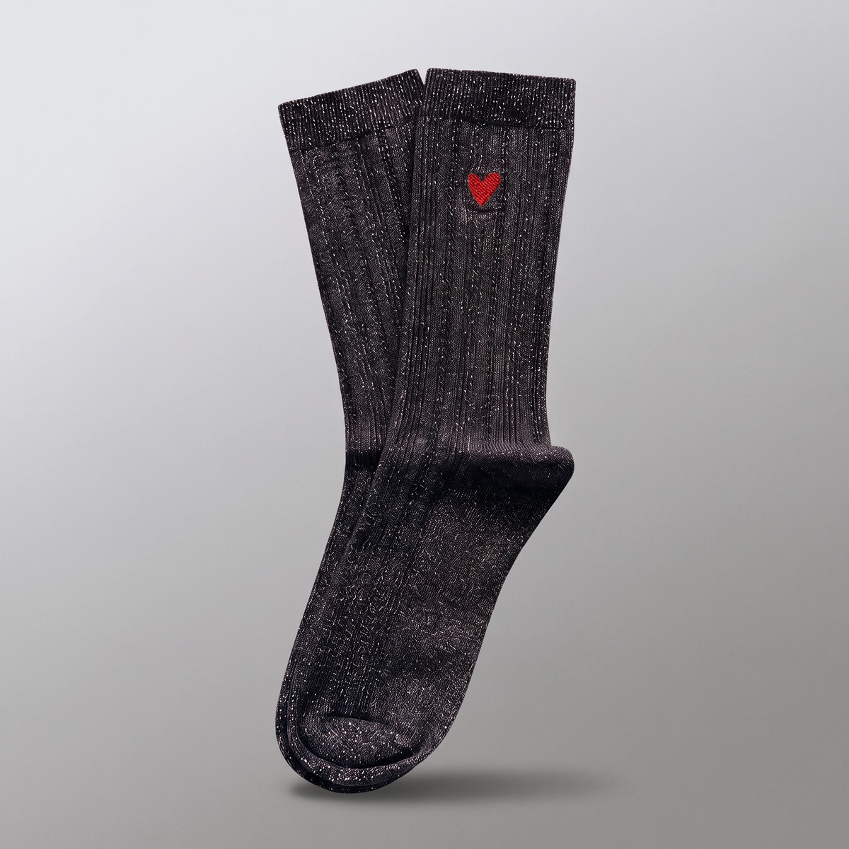 Shiny Damen Socken mit Herz Logo – Shiny Black