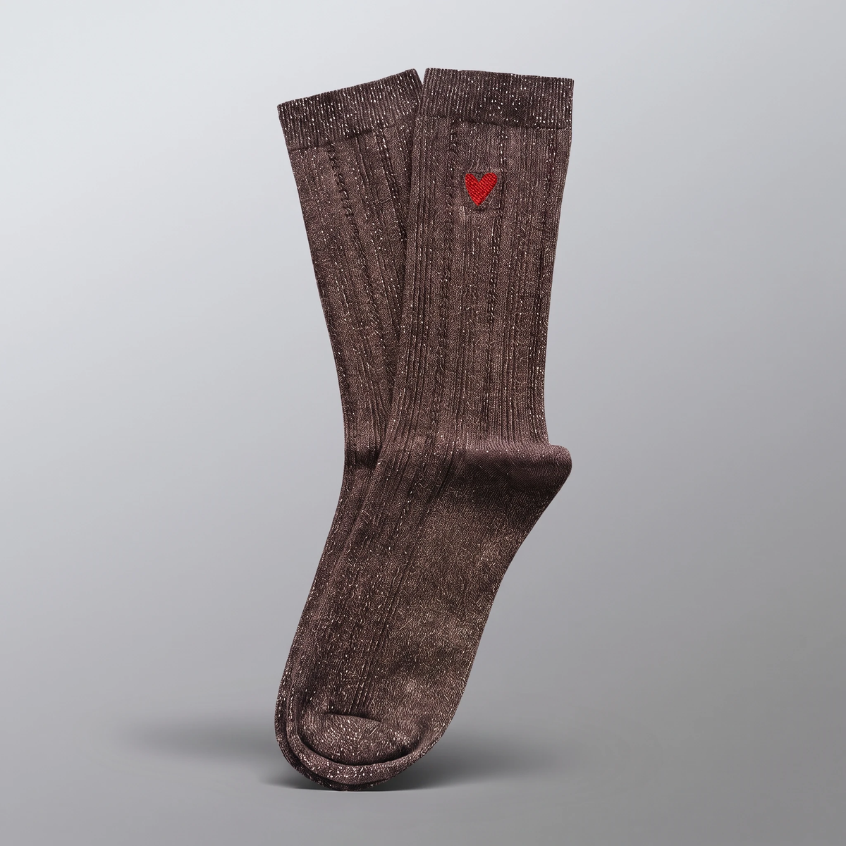 Shiny Damen Socken mit Herz Logo – Shiny Brown