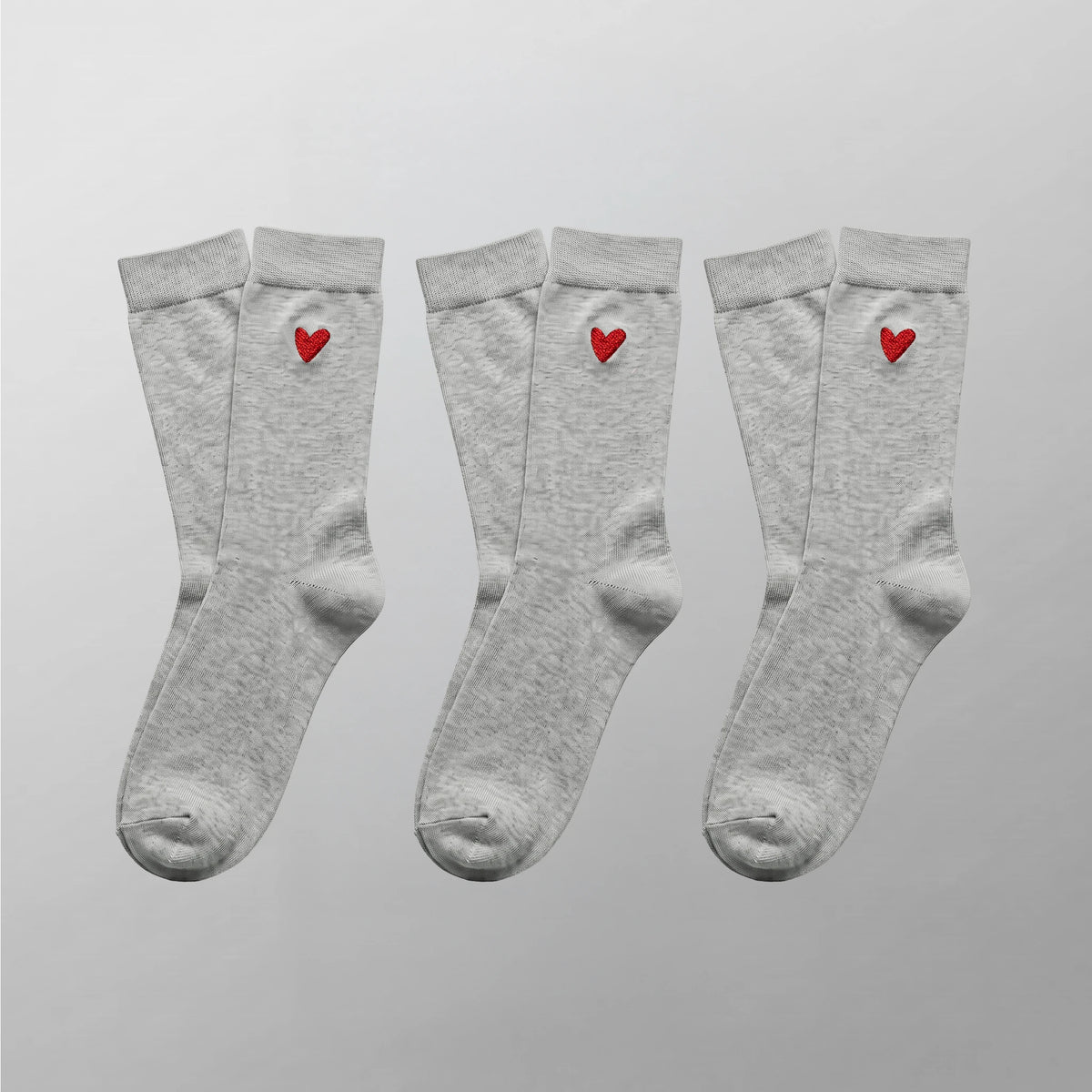 Socken aus Baumwolle mit Herz Logo Multipack – Grey Melange