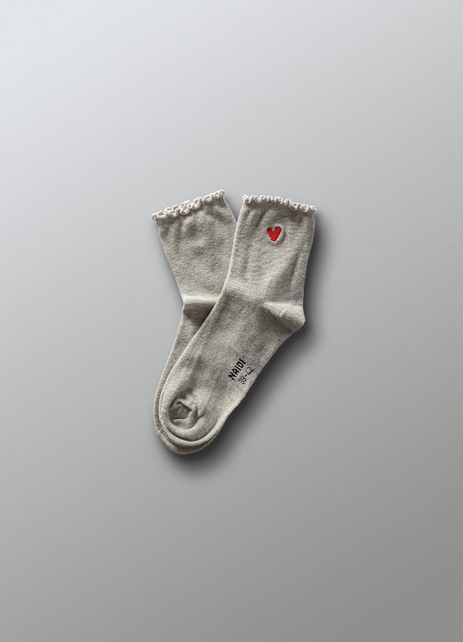 Damen Rüschensocken mit Herz Logo