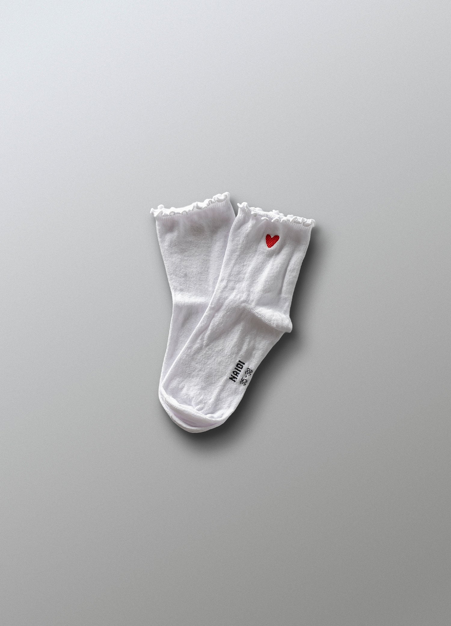 Damen Rüschensocken mit Herz Logo