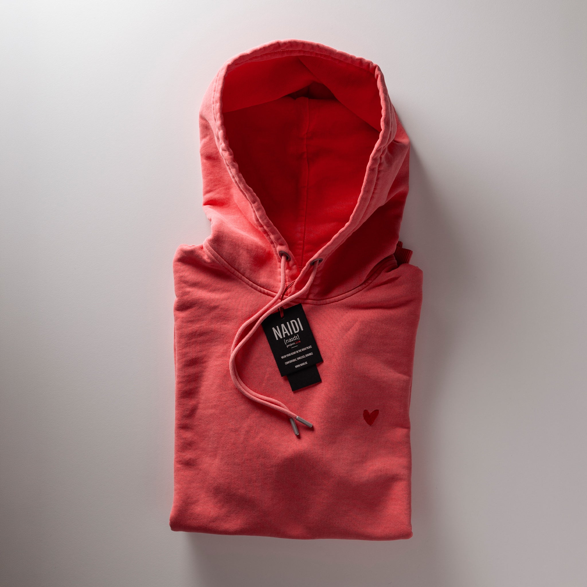 Stone Washed Hoodie mit Herz Logo