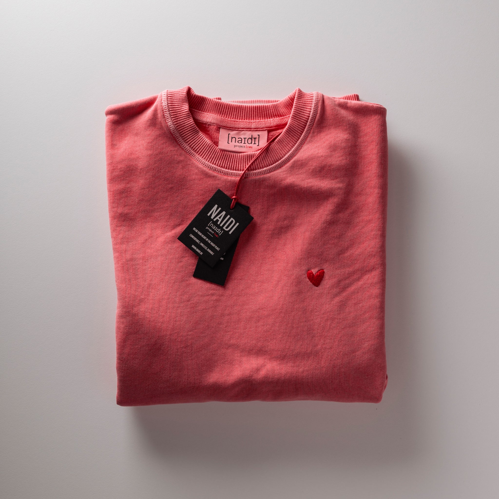 Stone Washed Sweatshirt mit Herz Logo