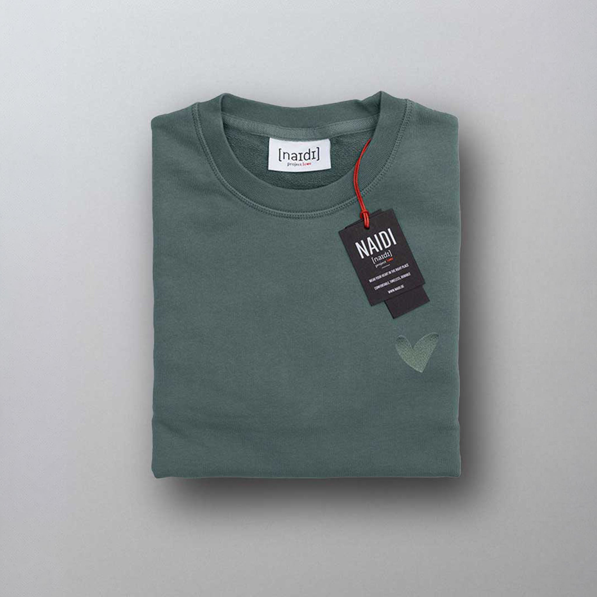 Sweatshirt mit Ton in Ton Herz Logo