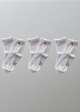 Damen Rüschensocken mit Herz Logo 3er Pack