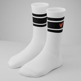 Gerippte Socken mit Herz Logo